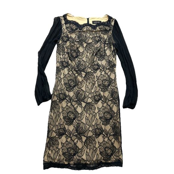 Tadashi Shoji Dress Size 12 Black Lacy Sheer Balloon Sleeve - Read Description - Picture 1 of 9